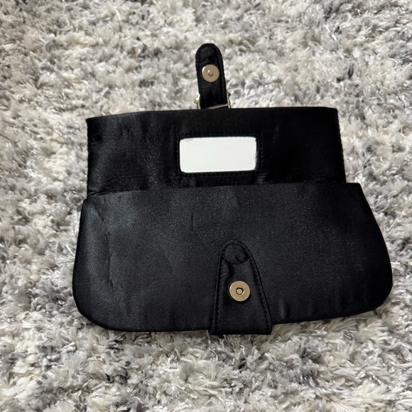Vintage Steve Madden Black Clutch Y2K Evening Bag w/ Mirror - Picture 2 of 6